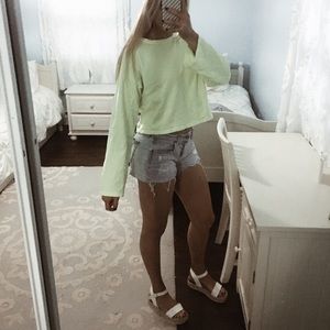 express neon green long sleeve top